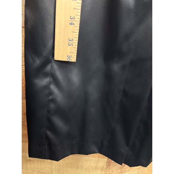 Hennes Black Sleeveless Satin Midi Sheath Dress Womens Size 6 - Picture 2 of 6